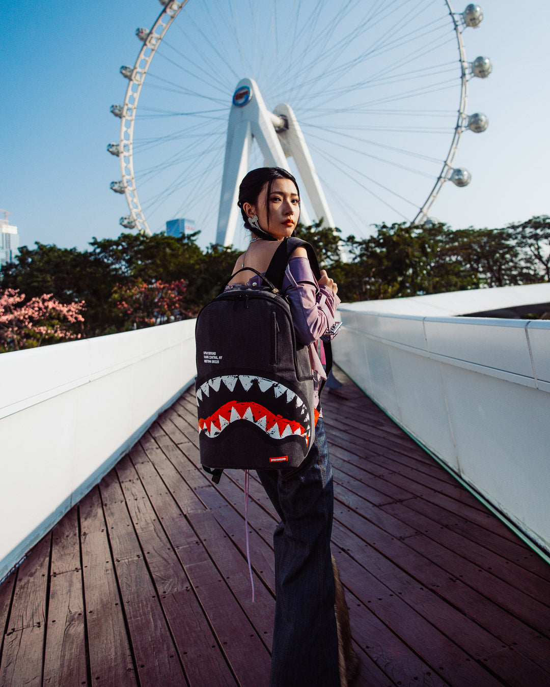 SPRAYGROUND SHARK CENTRAL DENIM VENOM BACKPACK