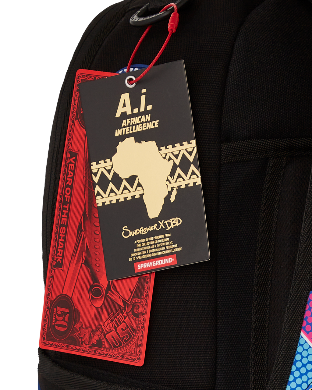 SPRAYGROUND A.I. AFRICAN INTELLIGENCE BORN AND RAISED BACKPACK - SANDFLOWER COLLAB