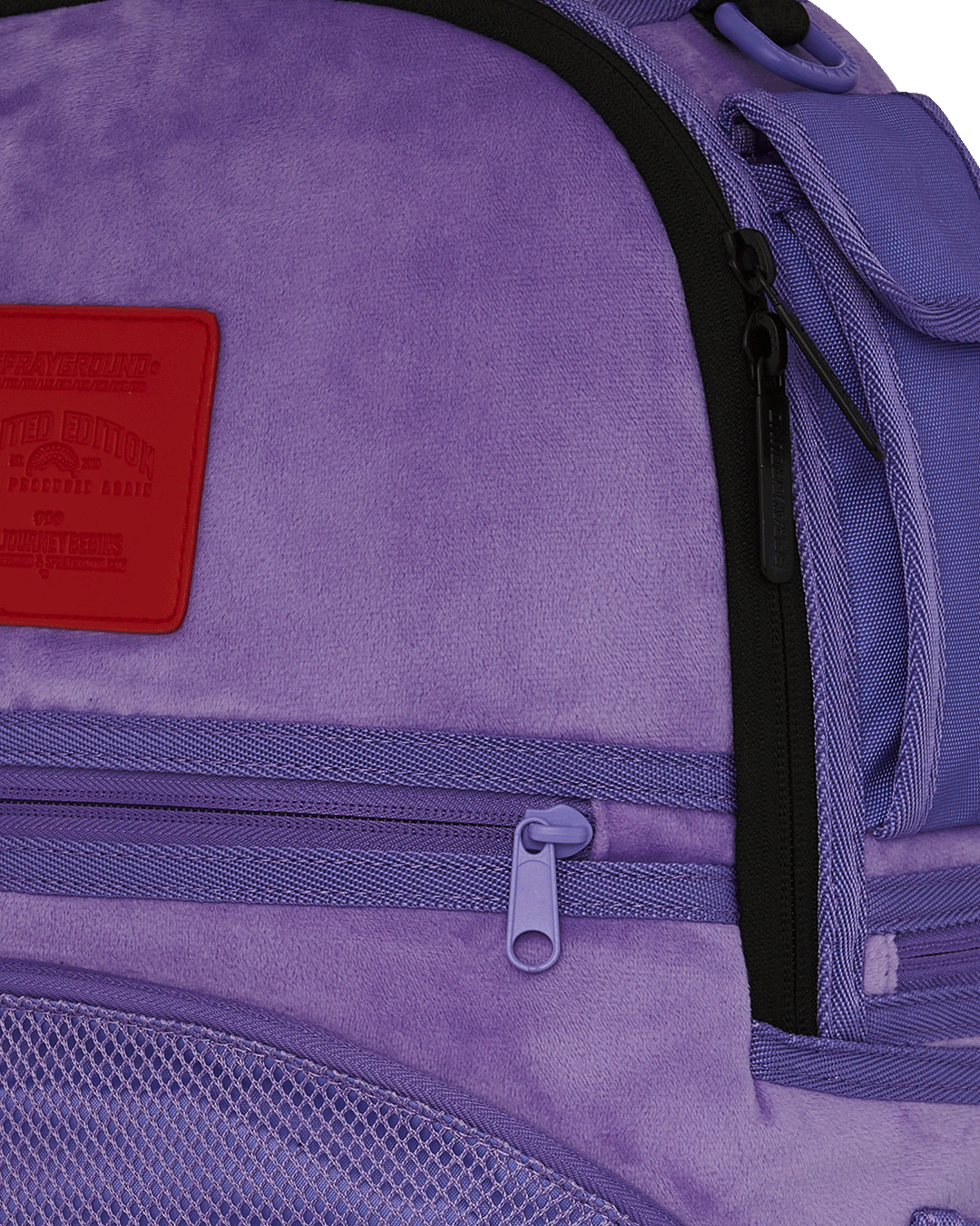 SPRAYGROUND NOOO WAY!!! A REVERSIBLE BACKPACK - PURPLE VELOUR TO OG SHARKS IN PARIS BACKPACK