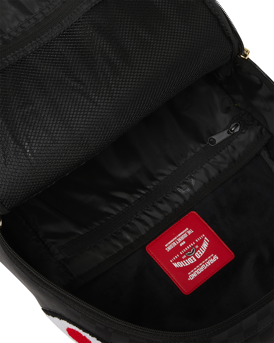 SPRAYGROUND LIGHTS OUT SHARKS IN PARIS CHENILLE SHARK BACKPACK