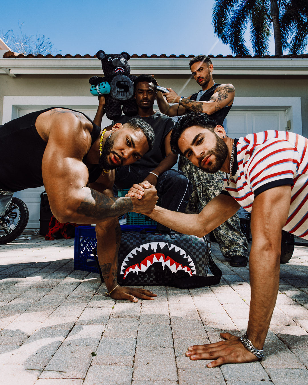 SPRAYGROUND SHARKS IN PARIS THUNDERDRIP MONEYBEAR TEDDYBEAR BACKPACK