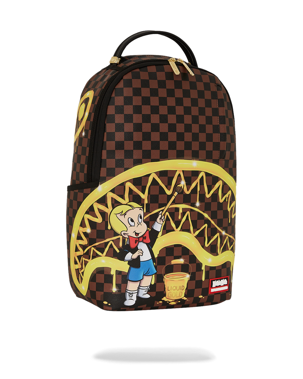 SPRAYGROUND RICHIE RICH PAINT THE SHARK GOLD BACKPACK