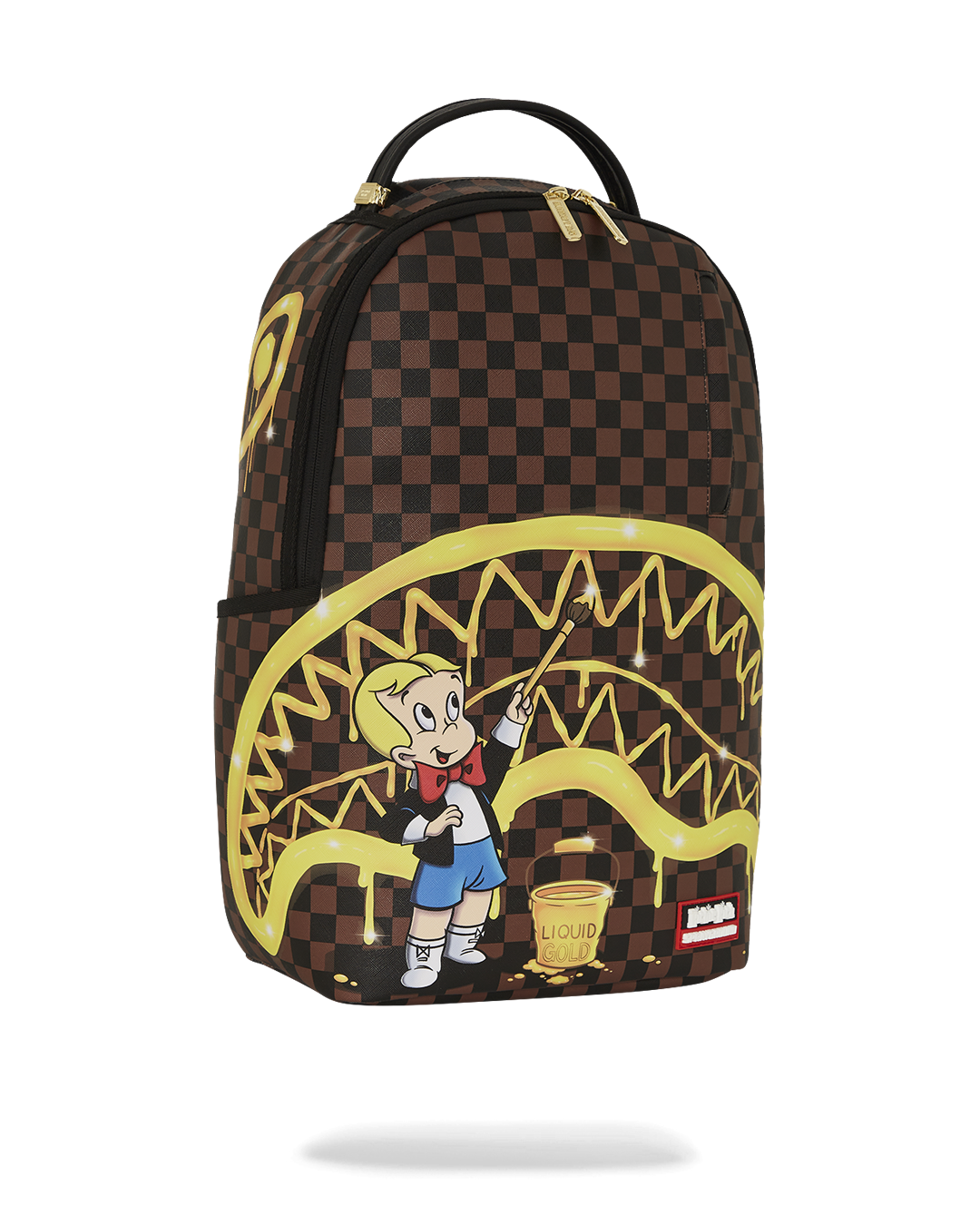 SPRAYGROUND RICHIE RICH PAINT THE SHARK GOLD BACKPACK
