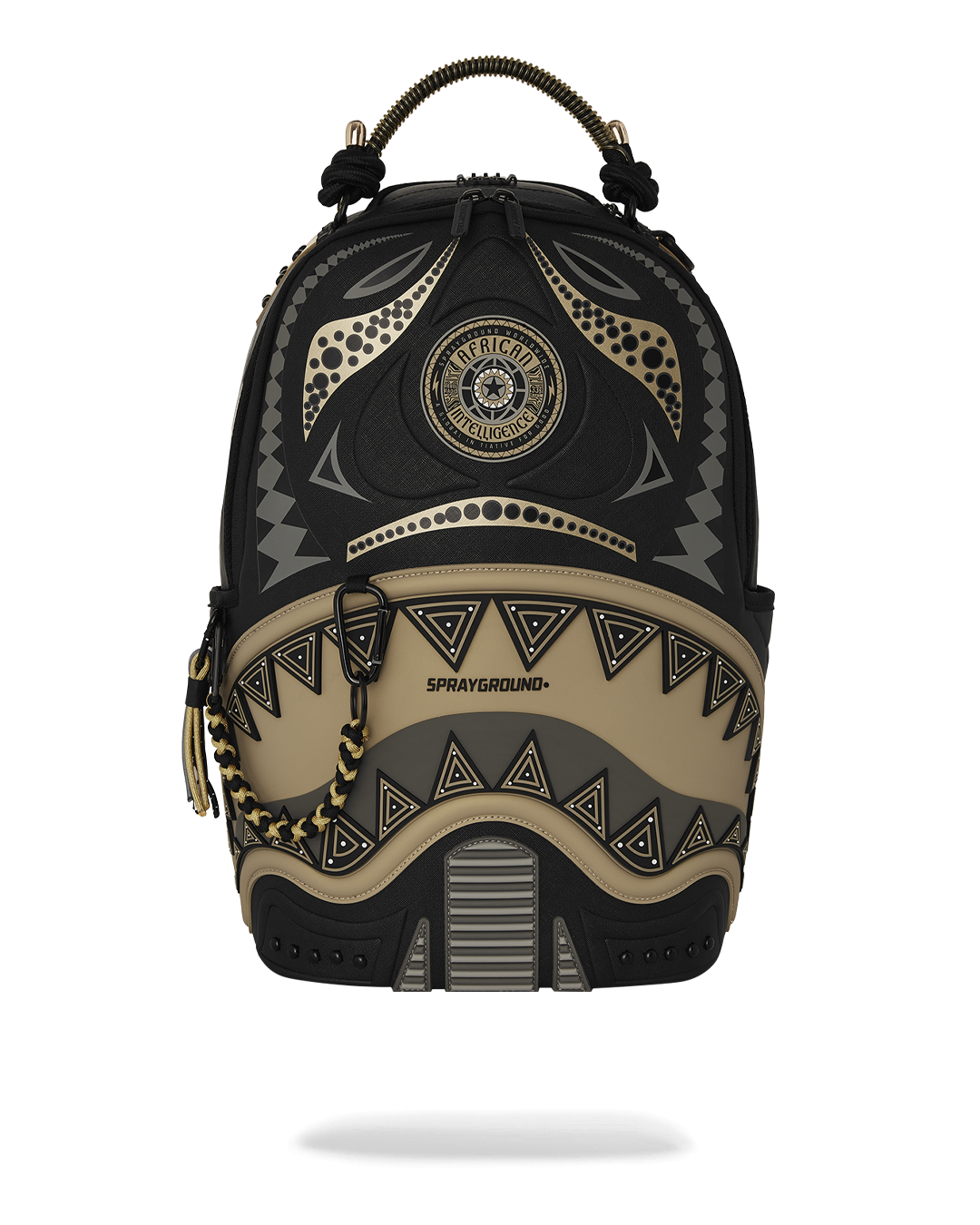 SPRAYGROUND A.I. AFRICAN INTELLIGENCE SHARKS OF THE GOLD OCEAN BACKPACK - SANDFLOWER COLLAB