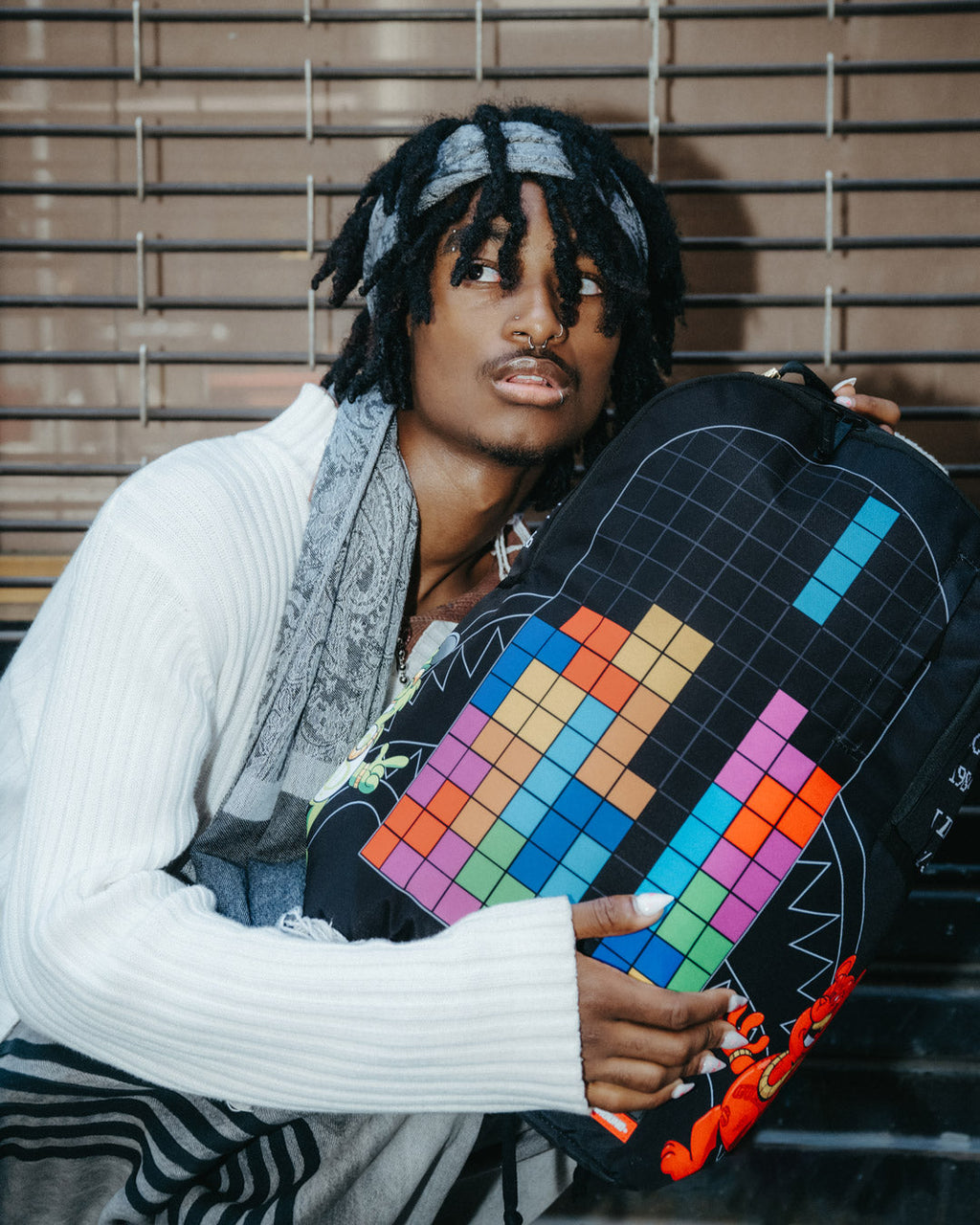 SPRAYGROUND TETRIS WITH DIABLO AND MONEY BEAR BACKPACK