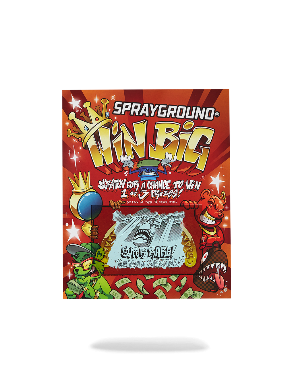 SPRAYGROUND BIG MONEY BIG MONEY BACKPACK (COMES WITH SCRATCH OFF PLAYING CARD)