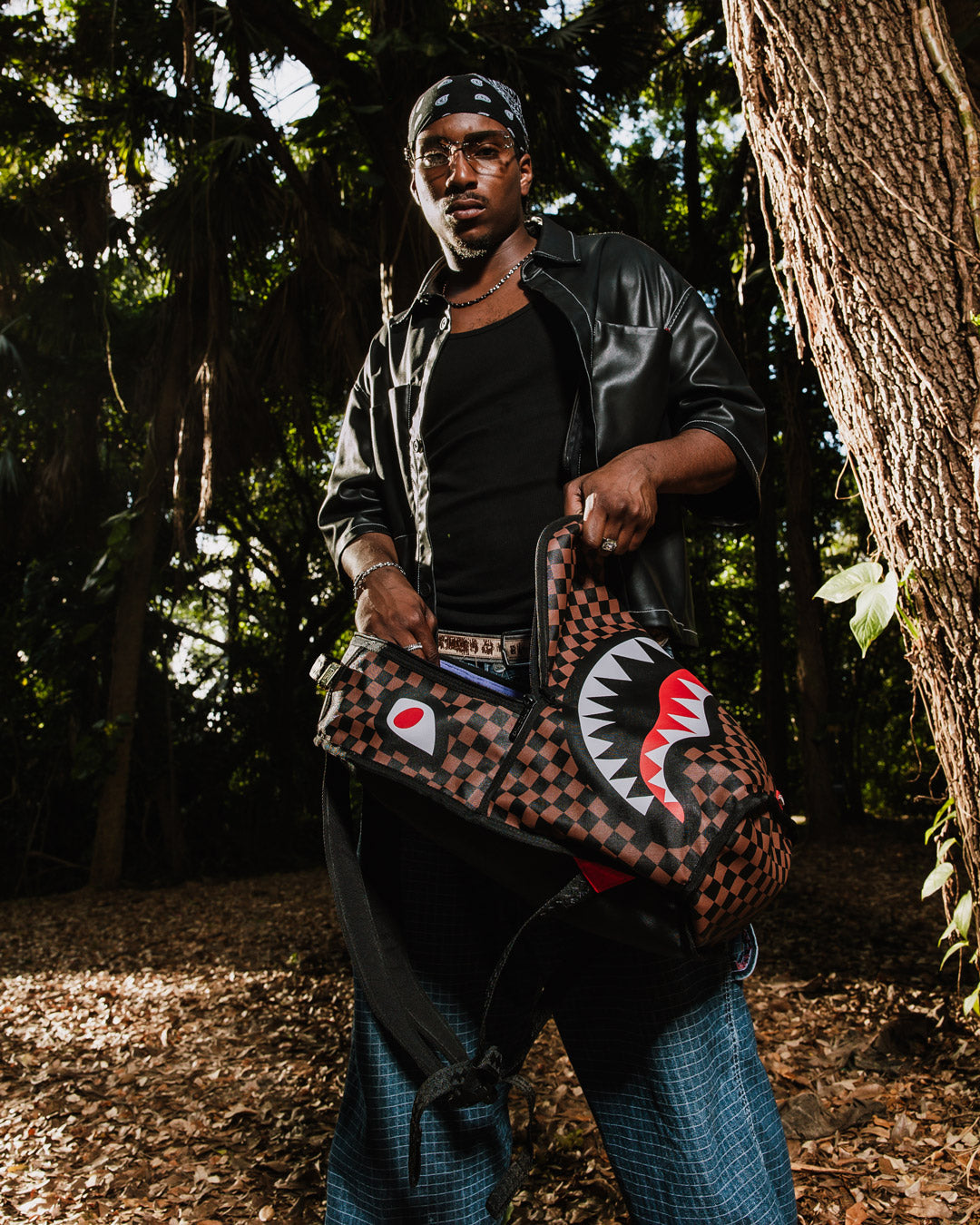 SPRAYGROUND NOOO WAY!!! A REVERSIBLE BACKPACK - PURPLE VELOUR TO OG SHARKS IN PARIS BACKPACK