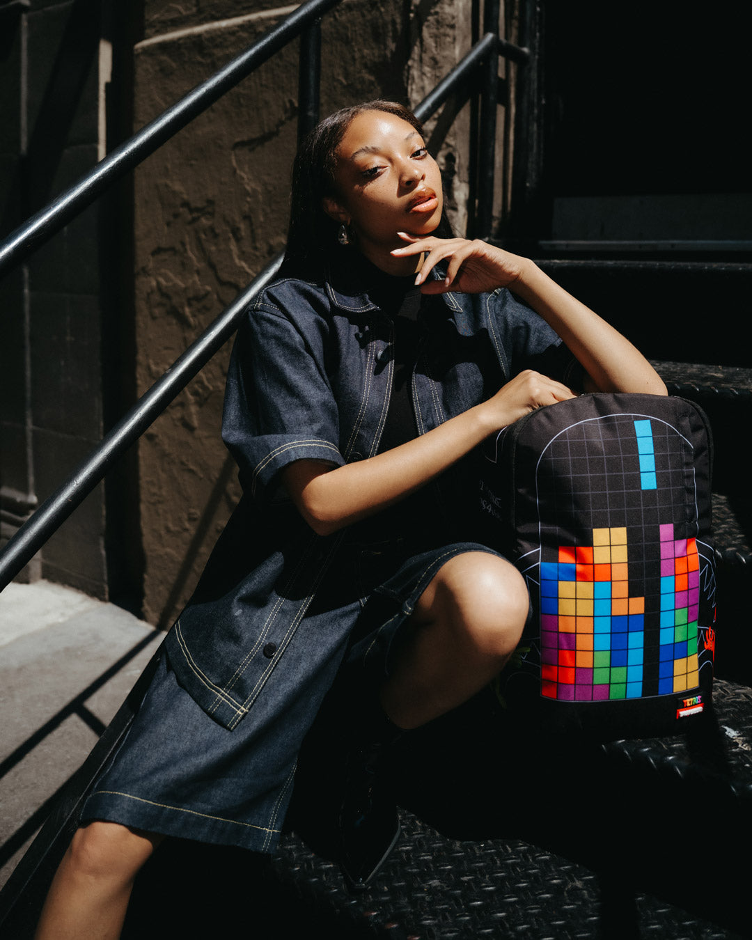 SPRAYGROUND TETRIS WITH DIABLO AND MONEY BEAR BACKPACK