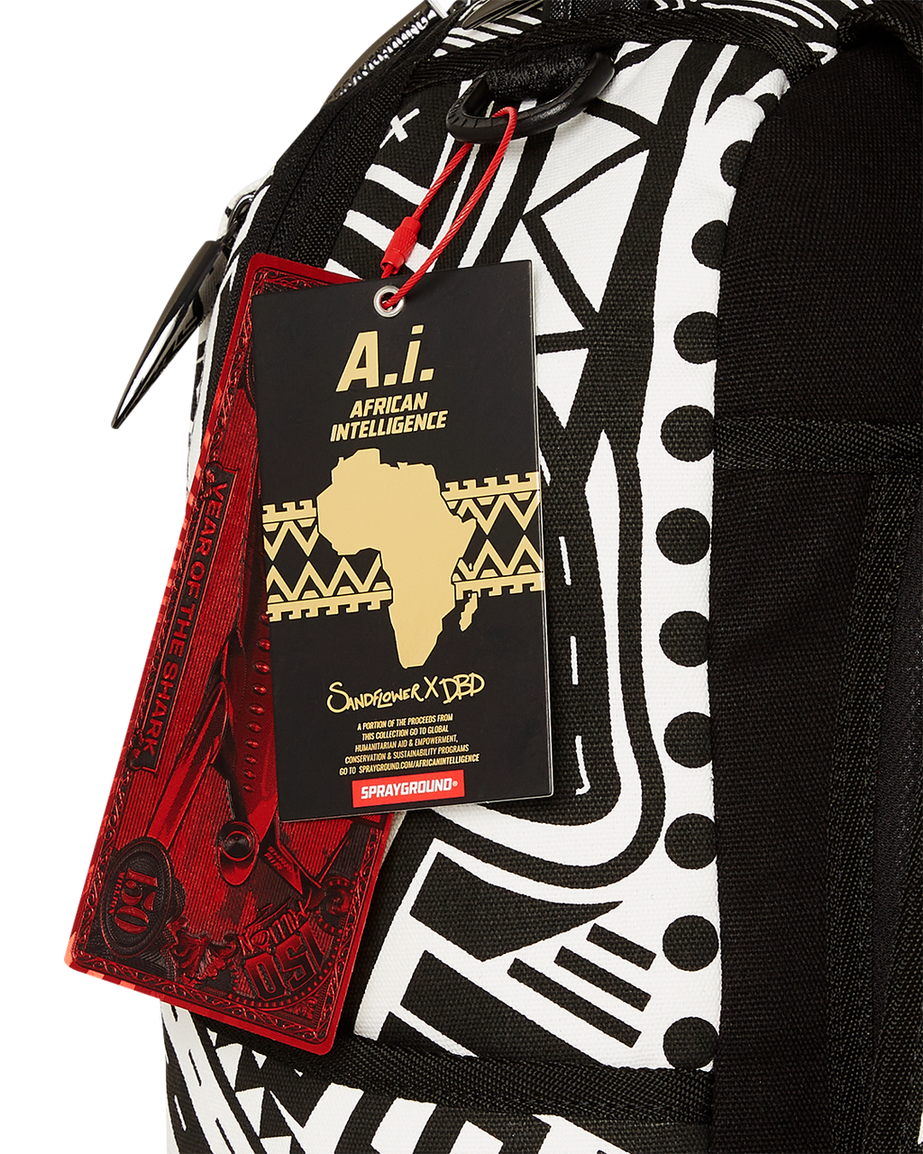 SPRAYGROUND A.I. AFRICAN INTELLIGENCE THE SKYHAWK BACKPACK - SANDFLOWER COLLAB