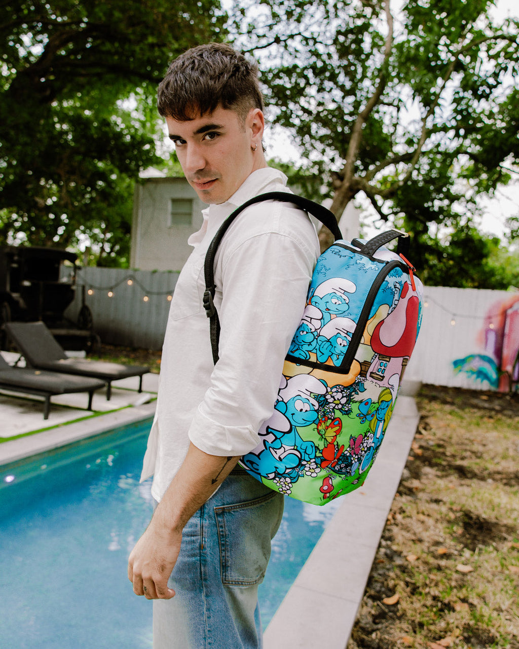 SPRAYGROUND SMURFS IN THE GARDEN BACKPACK
