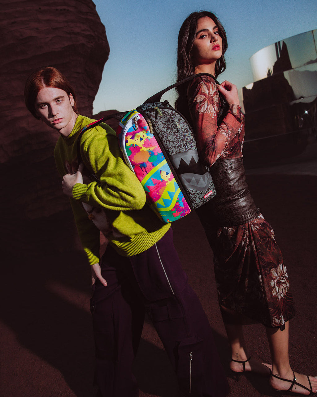 SPRAYGROUND TWINS CHAOS SPLIT 2 BAGS BACKPACK