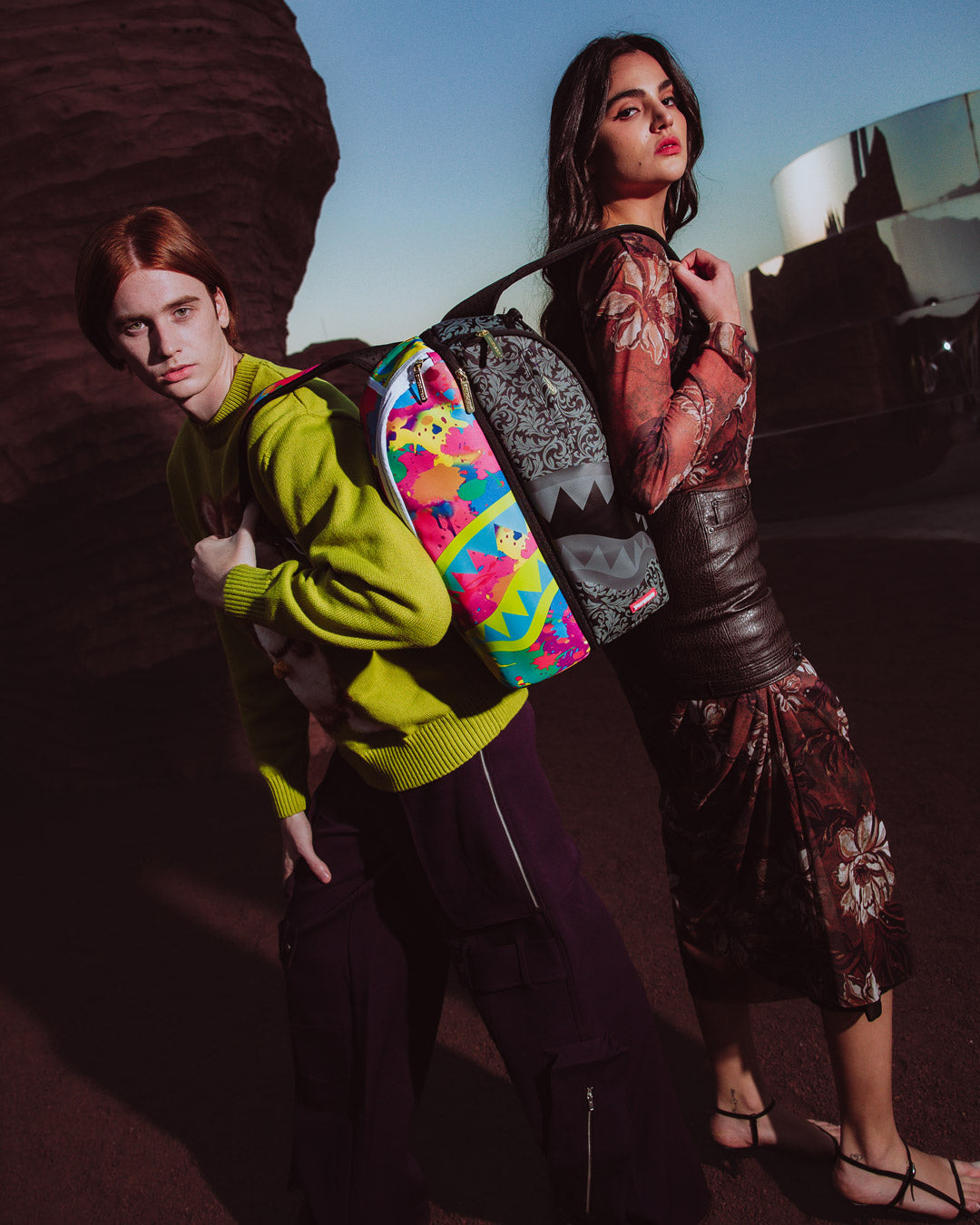 SPRAYGROUND TWINS CHAOS SPLIT 2 BAGS BACKPACK