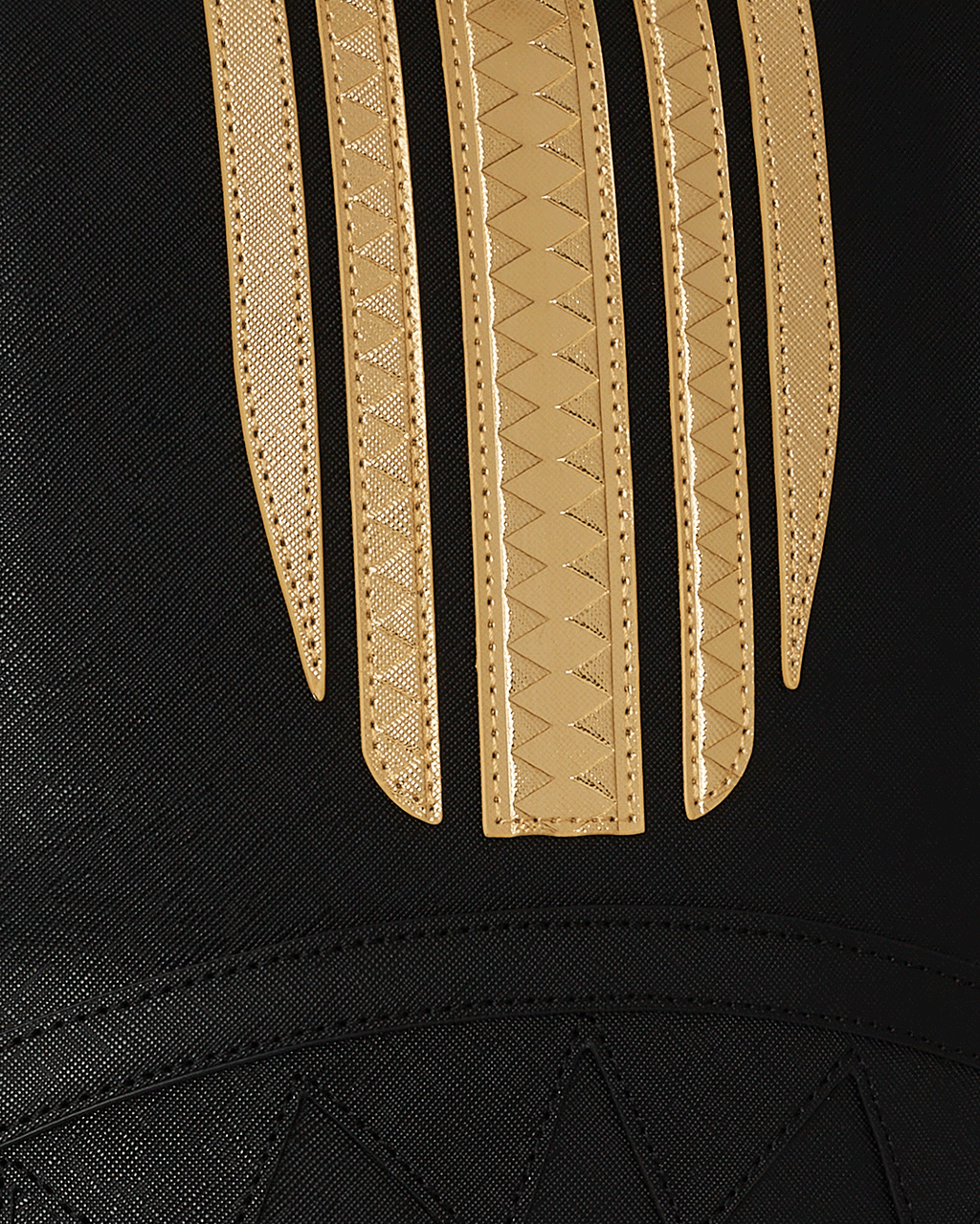 SPRAYGROUND GOLD AND BLACK RACING STRIPES BACKPACK