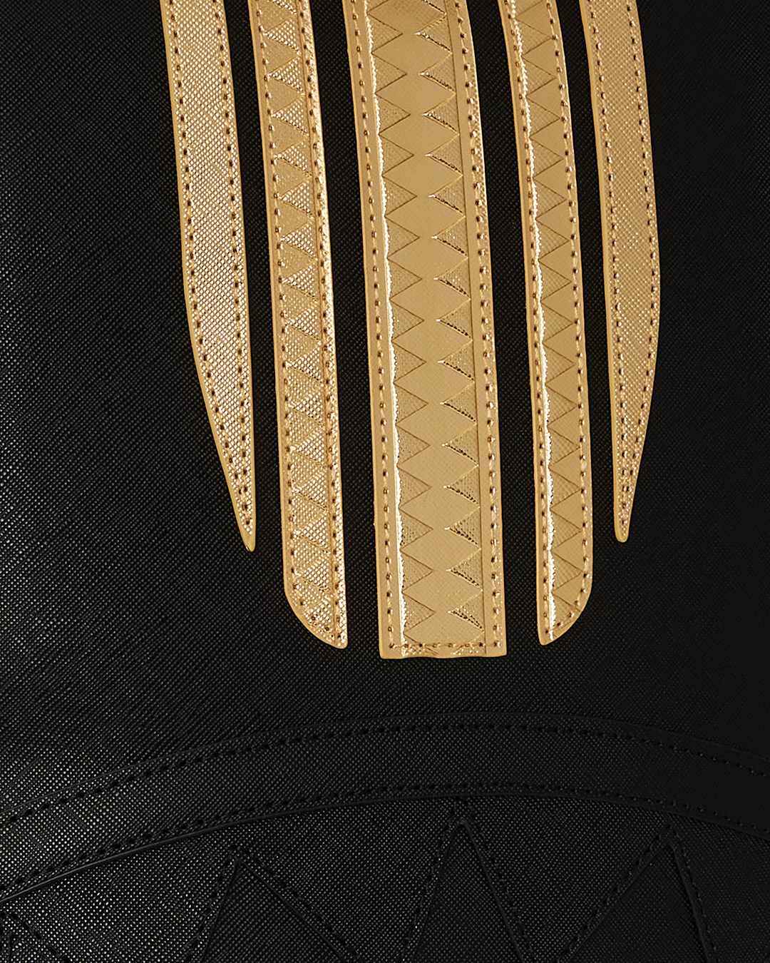 SPRAYGROUND GOLD AND BLACK RACING STRIPES BACKPACK