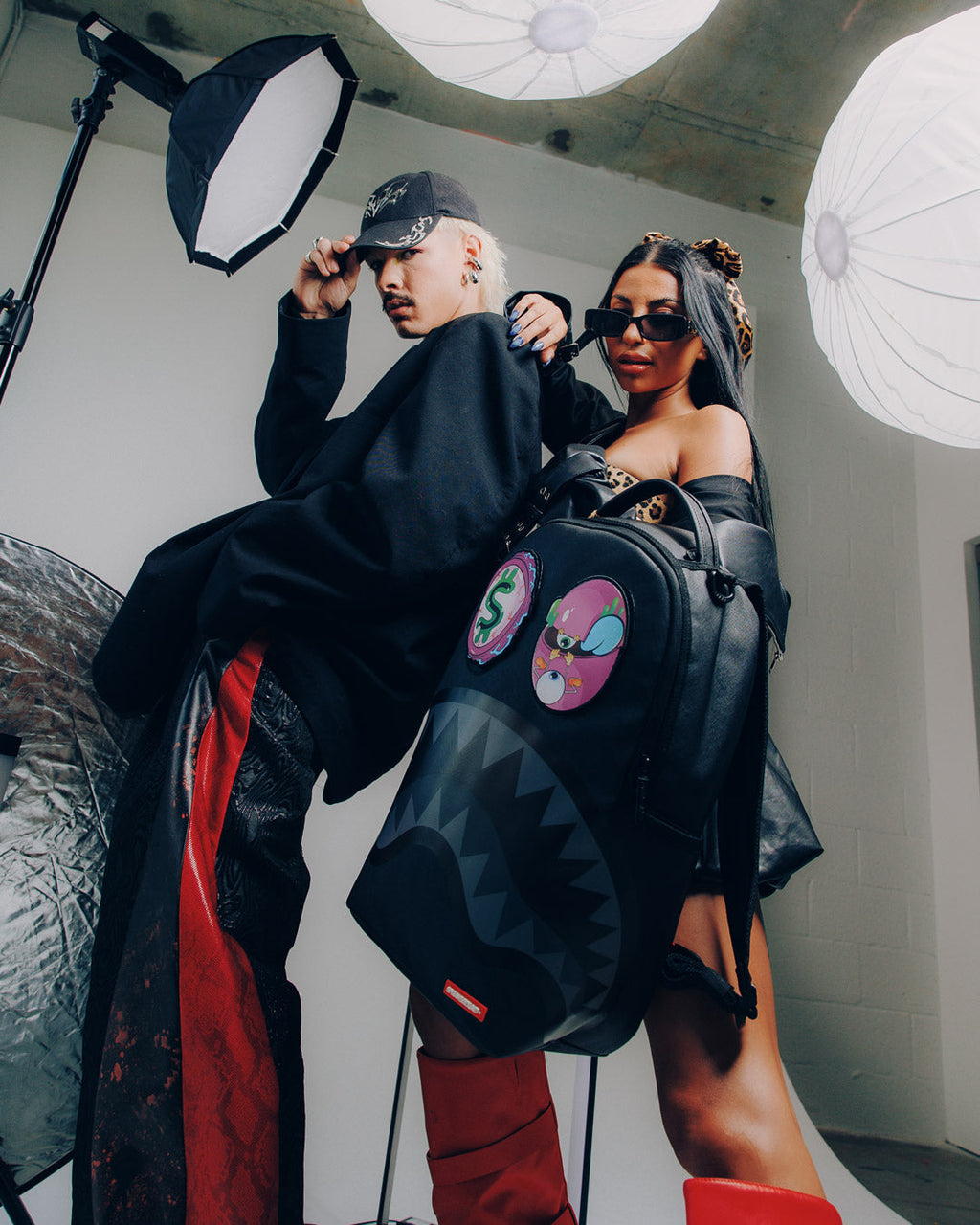 SPRAYGROUND SPLIT SAINT VELCRO REMOVABLE 6 EYES SHARK BACKPACK