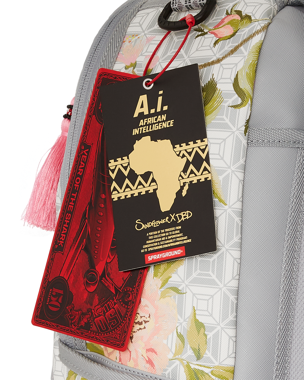 SPRAYGROUND A.I. AFRICAN INTELLIGENCE ELEGANT ENERGY BACKPACK - SANDFLOWER COLLAB