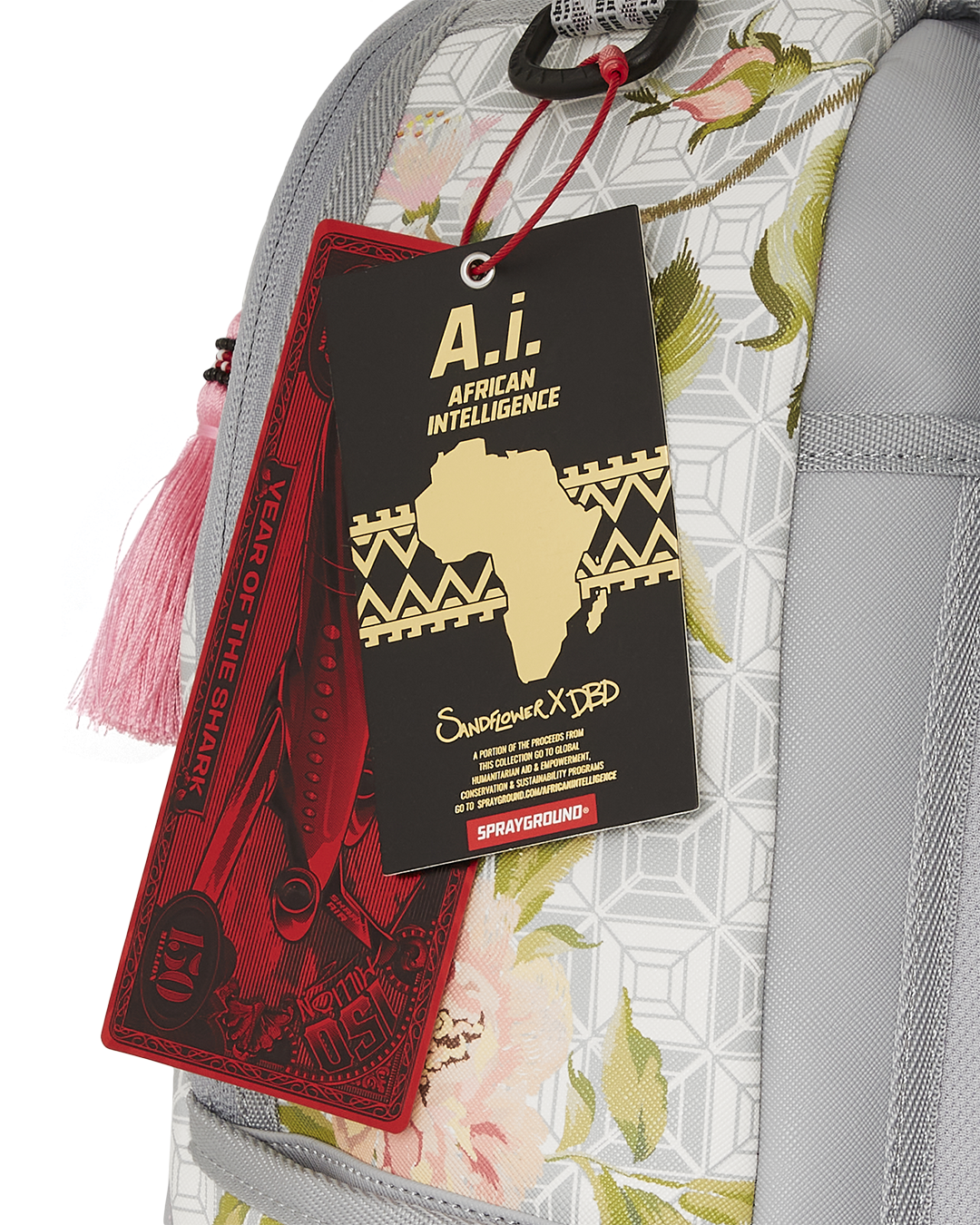SPRAYGROUND A.I. AFRICAN INTELLIGENCE ELEGANT ENERGY BACKPACK - SANDFLOWER COLLAB