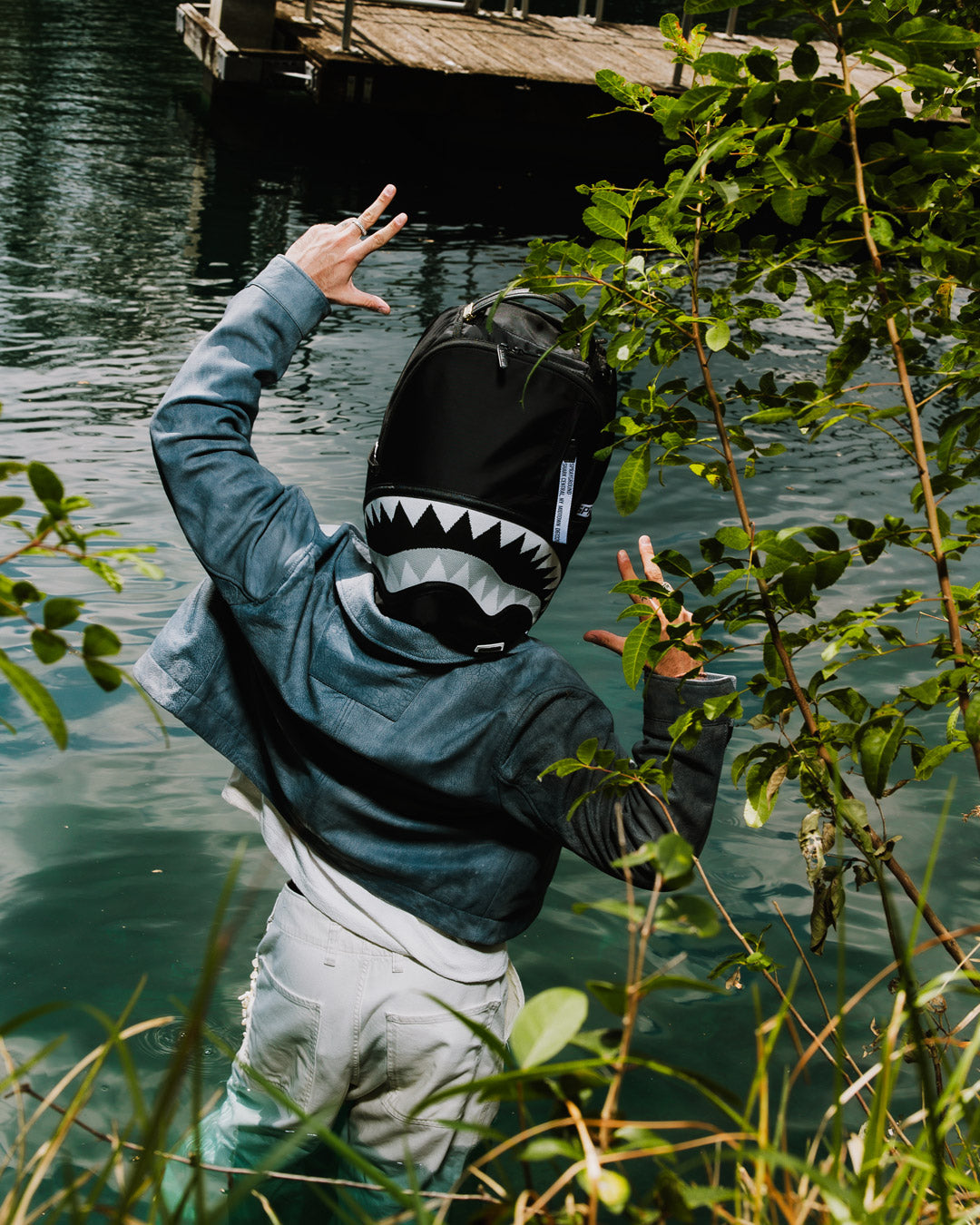 SPRAYGROUND SHARK CENTRAL DANGER ZONE BACKPACK