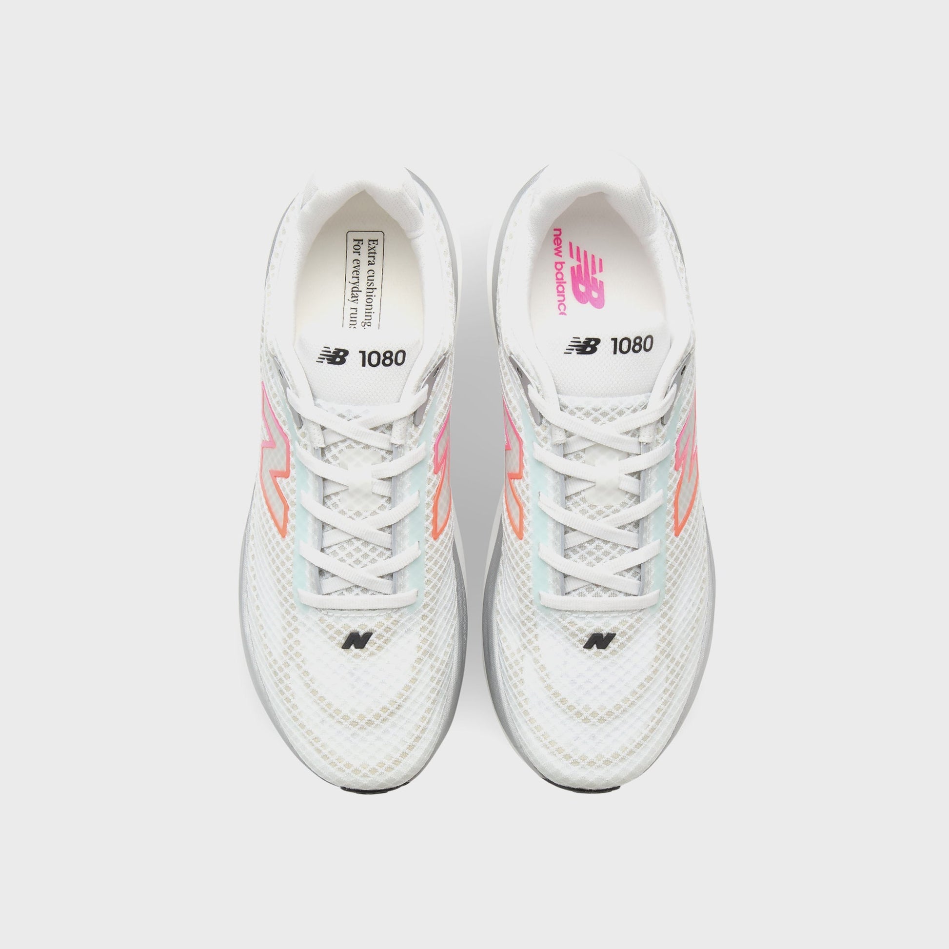New Balance 1080v15 Breathe - White / Pink Heat / Tangerine Heat