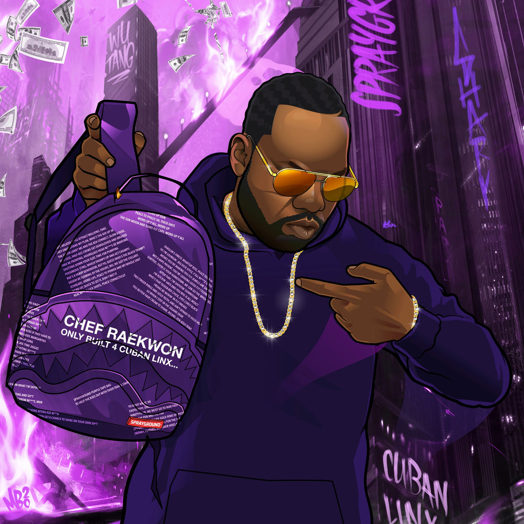 SPRAYGROUND RAEKWON PURPLE TAPE SHARK