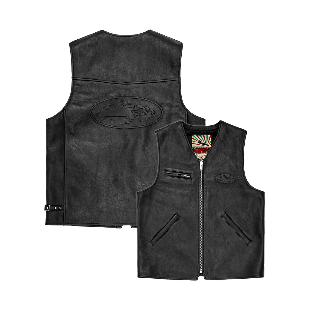 Corteiz SKYDIVE LEATHER VEST [BLACK] CRTZRTW