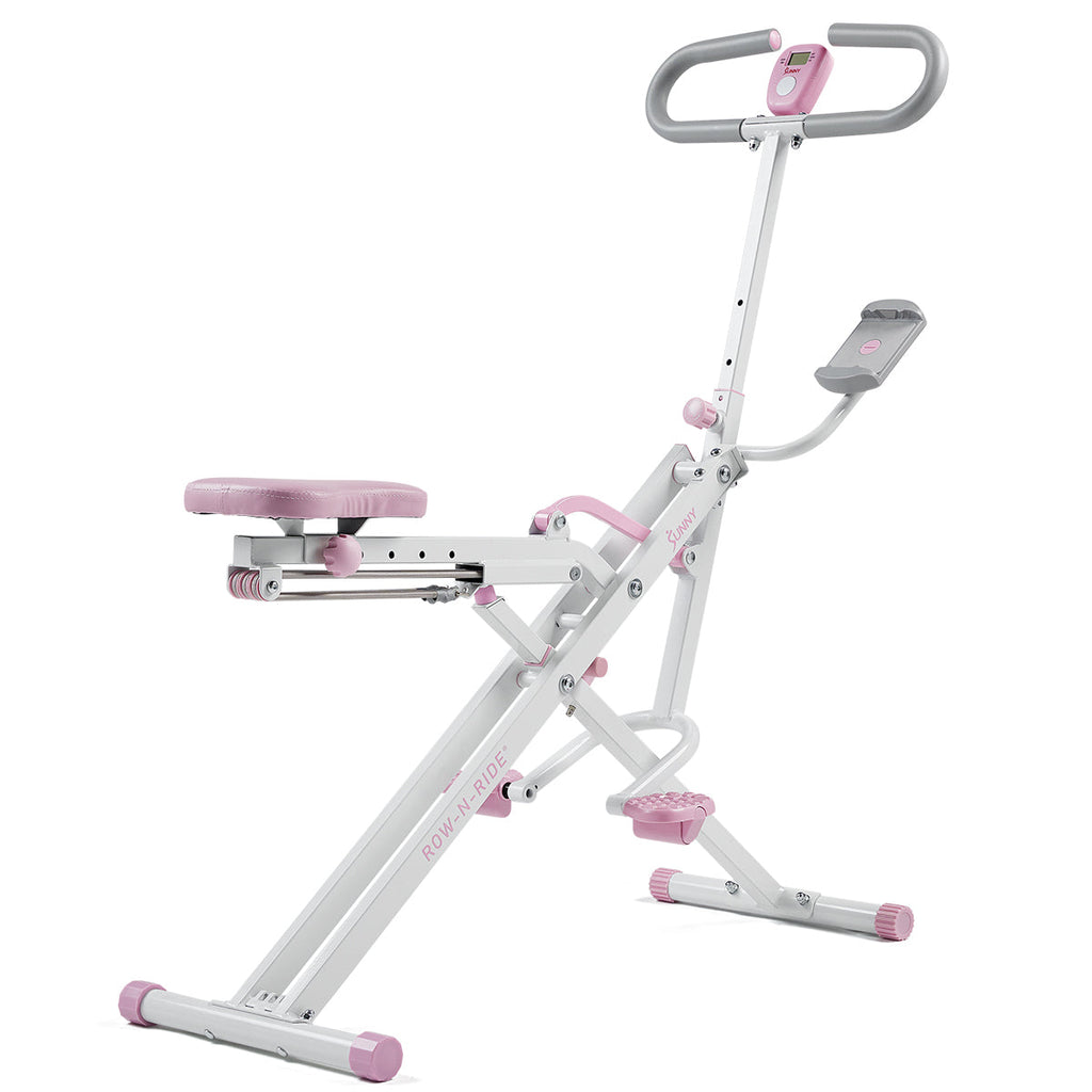 Sunny Health & Fitness Smart Upright Row-N-Ride® Squat Assist Trainer Machine for Abs and Glute Workout
