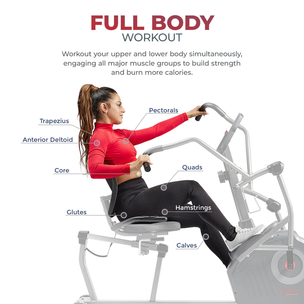 Sunny Health & Fitness Performance Elite Magnetic Recumbent Elliptical Cross Trainer