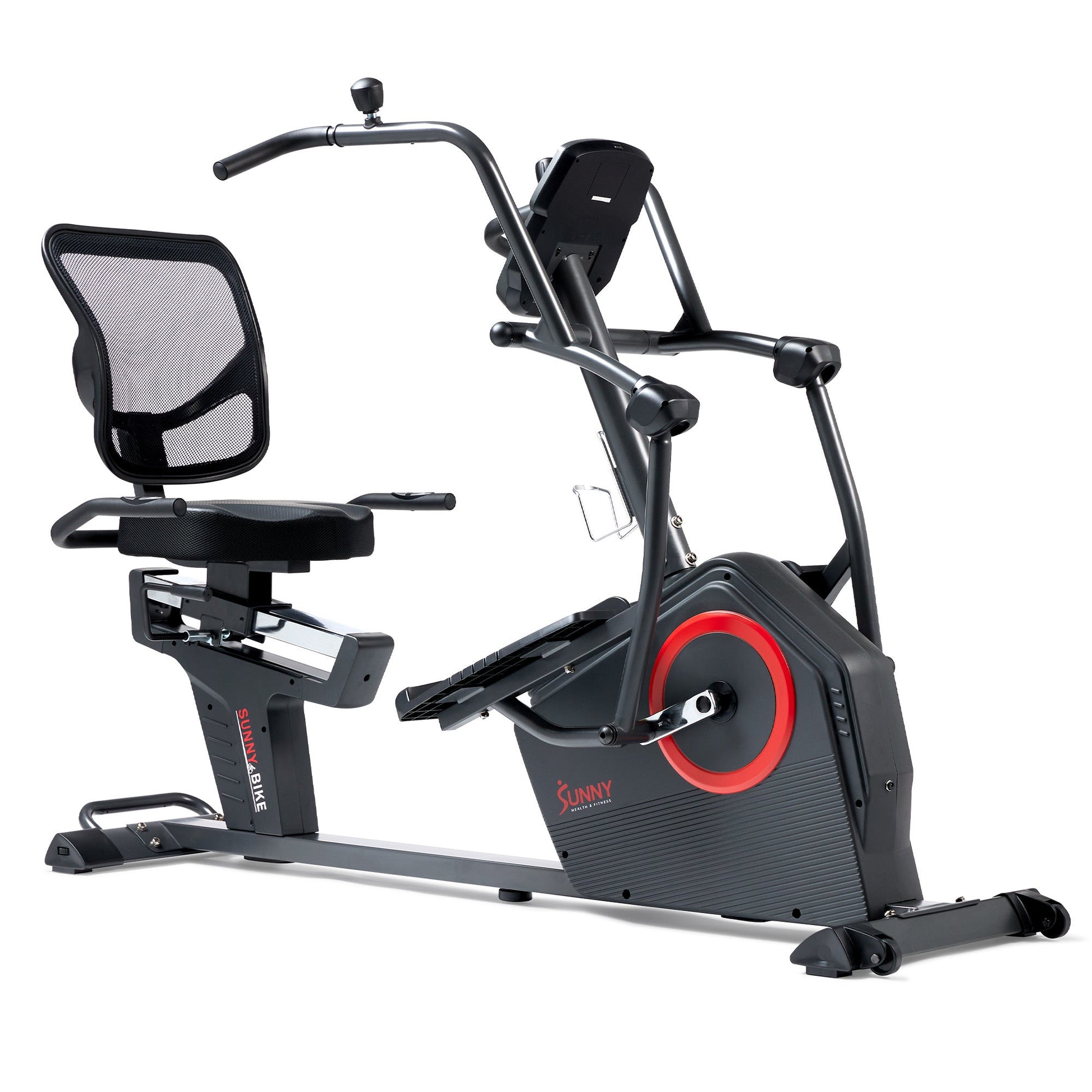 Sunny Health & Fitness Premium Smart Programmable Electro-Magnetic Resistance Recumbent Elliptical Cross Trainer