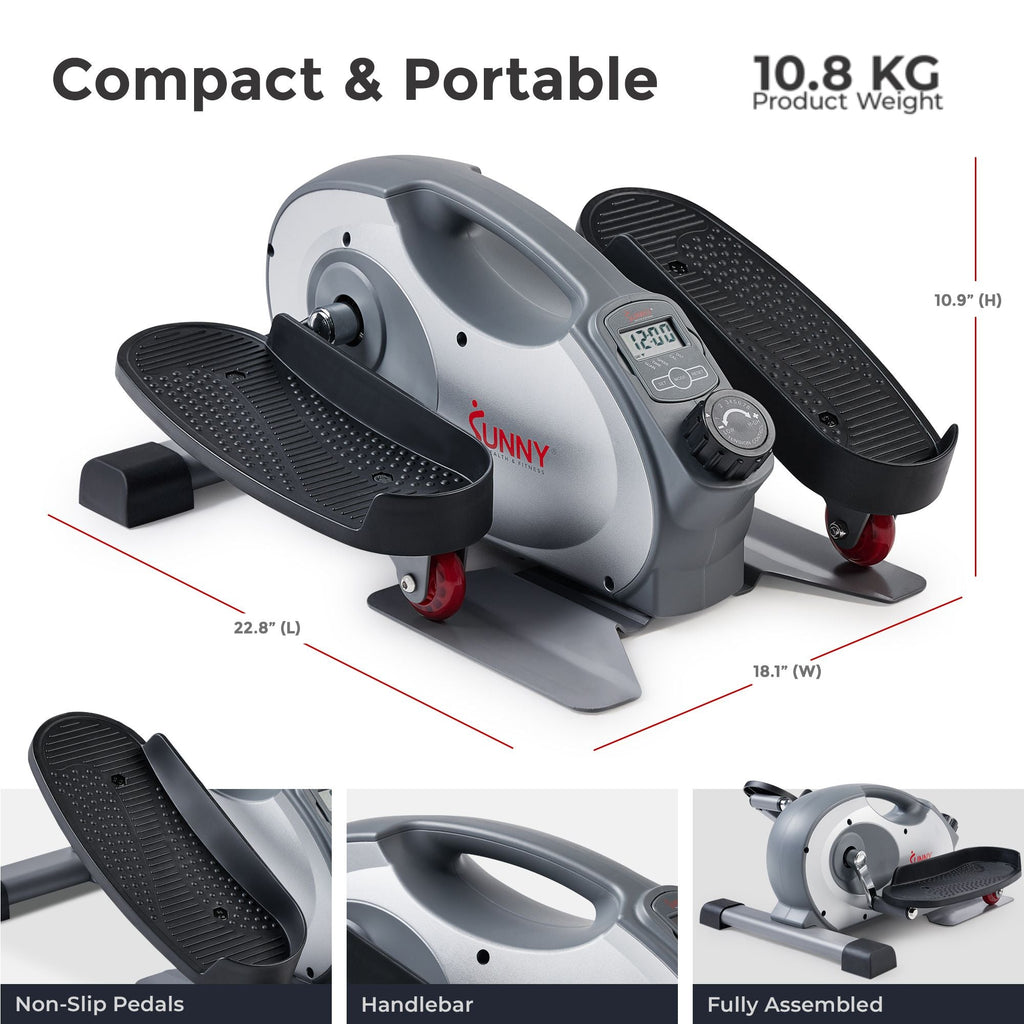 Sunny Health & Fitness Smart Under Desk Mini Elliptical Exercise Trainer