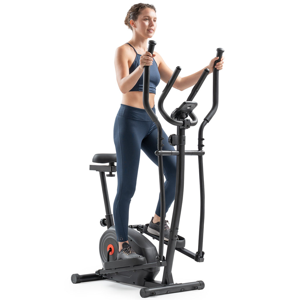 Sunny Health & Fitness Essential Magnetic Resistance 2-in-1 Cross Trainer Elliptical Bike