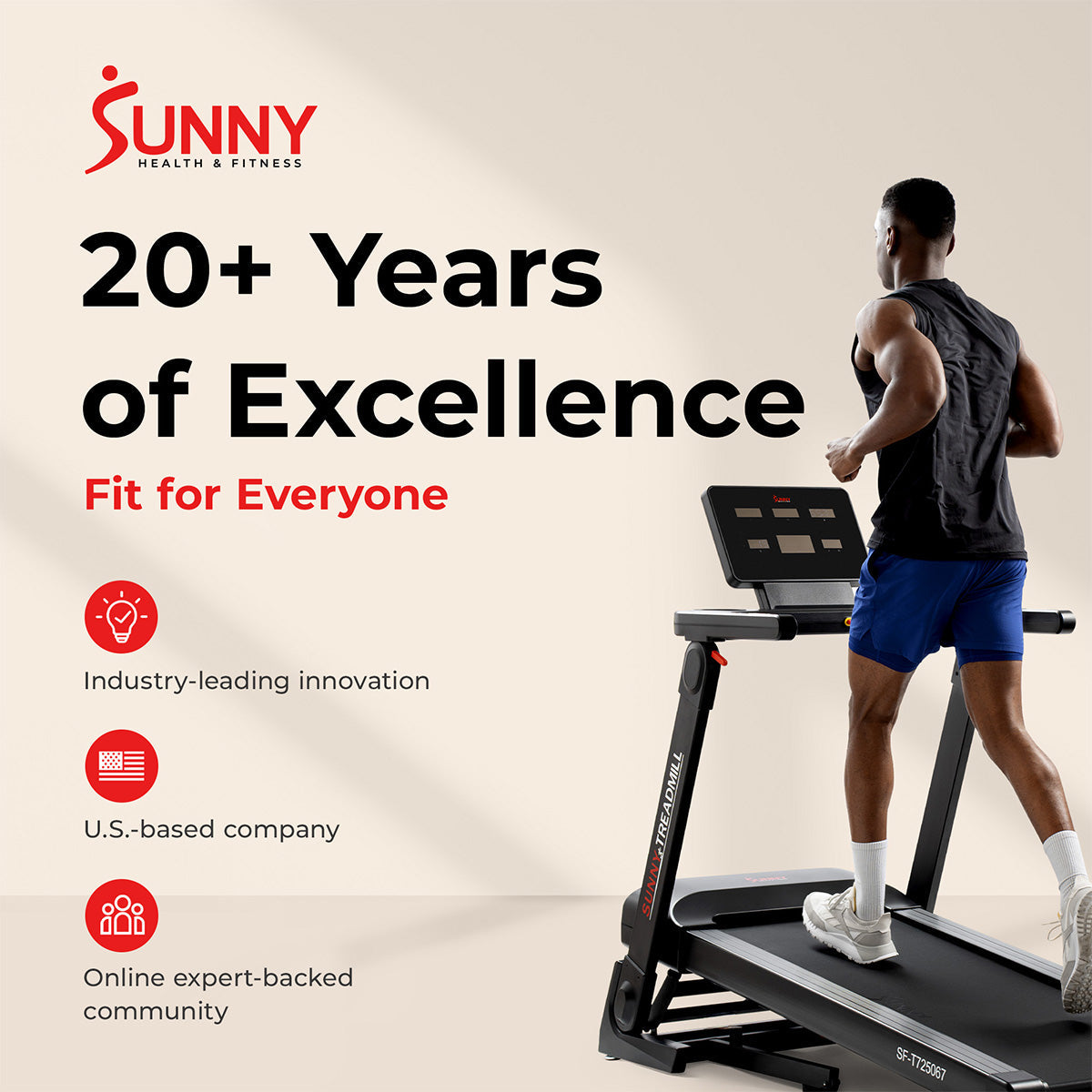 Sunny Health & Fitness Platinum Smart One-Click Fold Wi-Fi Treadmill with Auto Incline