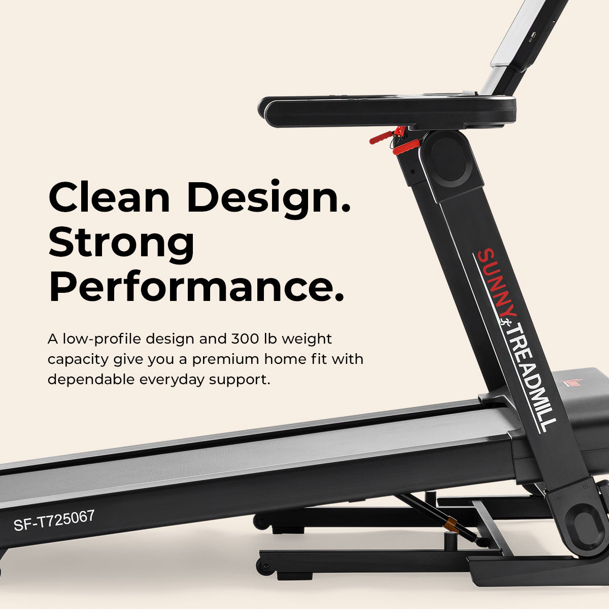 Sunny Health & Fitness Platinum Smart One-Click Fold Wi-Fi Treadmill with Auto Incline