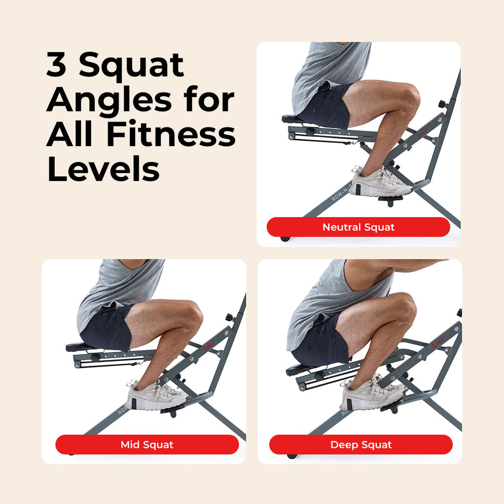 Sunny Health & Fitness Upright Row-N-Ride® Squat Assist Trainer Machine for Abs and Glute Workout
