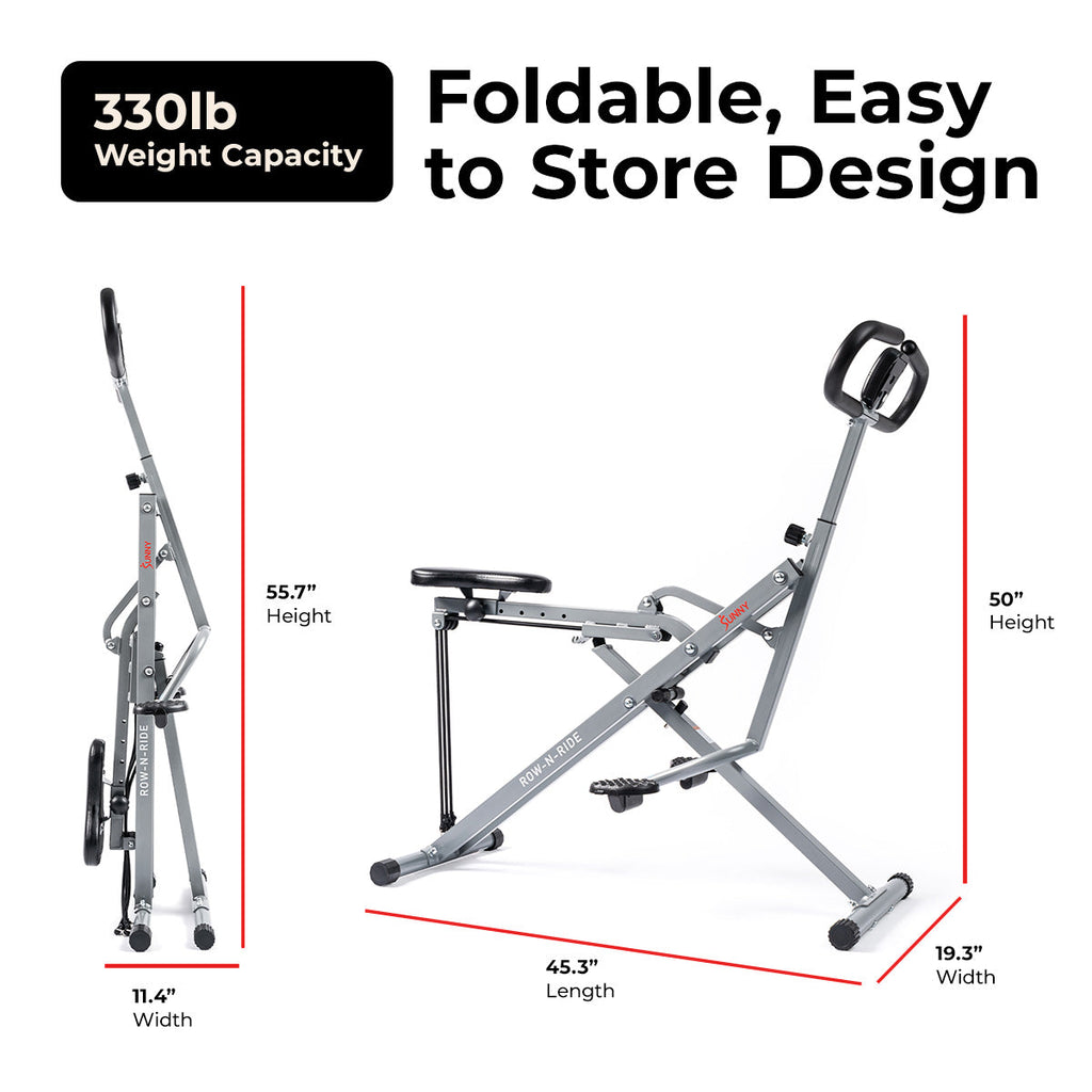 Sunny Health & Fitness Upright Row-N-Ride® Squat Assist Trainer Machine for Abs and Glute Workout