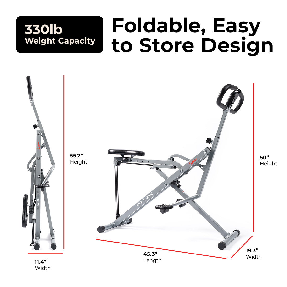 Sunny Health & Fitness Upright Row-N-Ride® Squat Assist Trainer Machine for Abs and Glute Workout