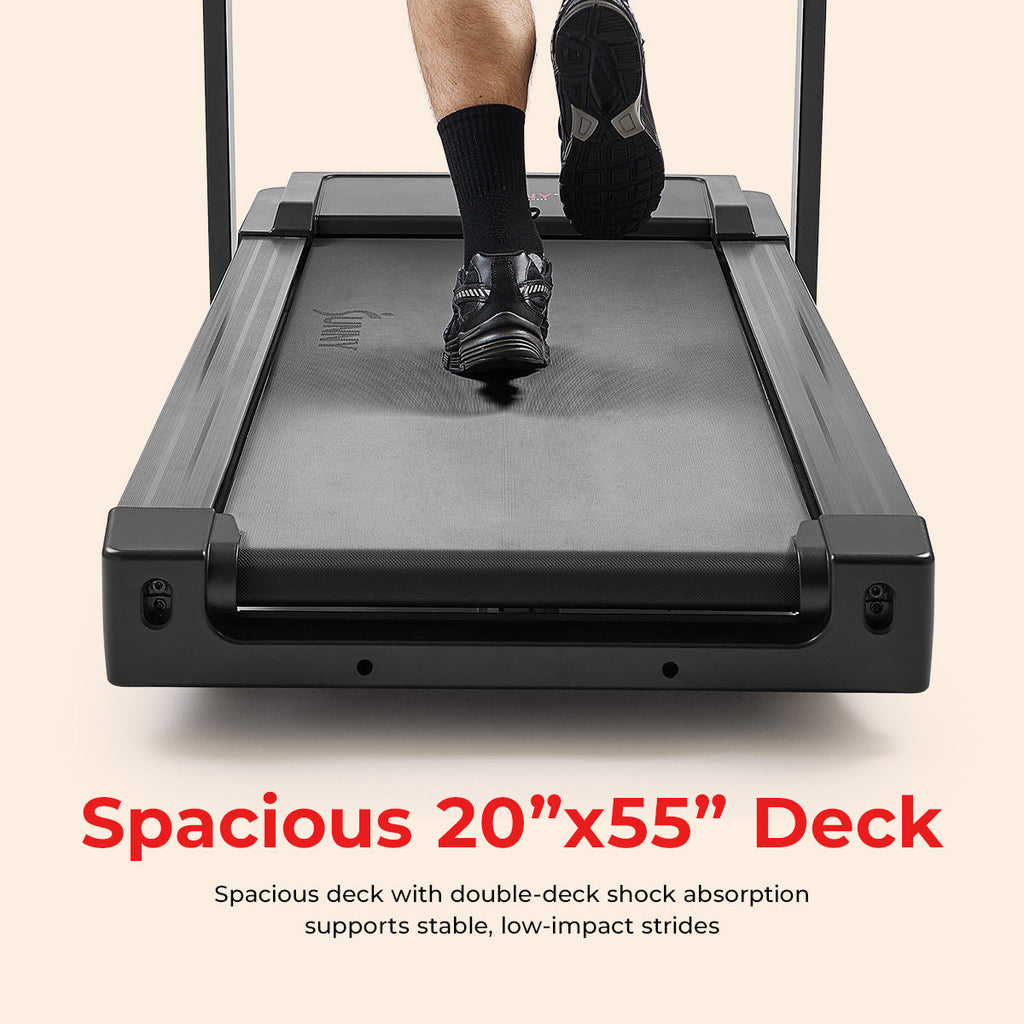 Sunny Health & Fitness Excel Smart Incline/Decline 20” Deck Treadmill with 300LB Weight Capacity