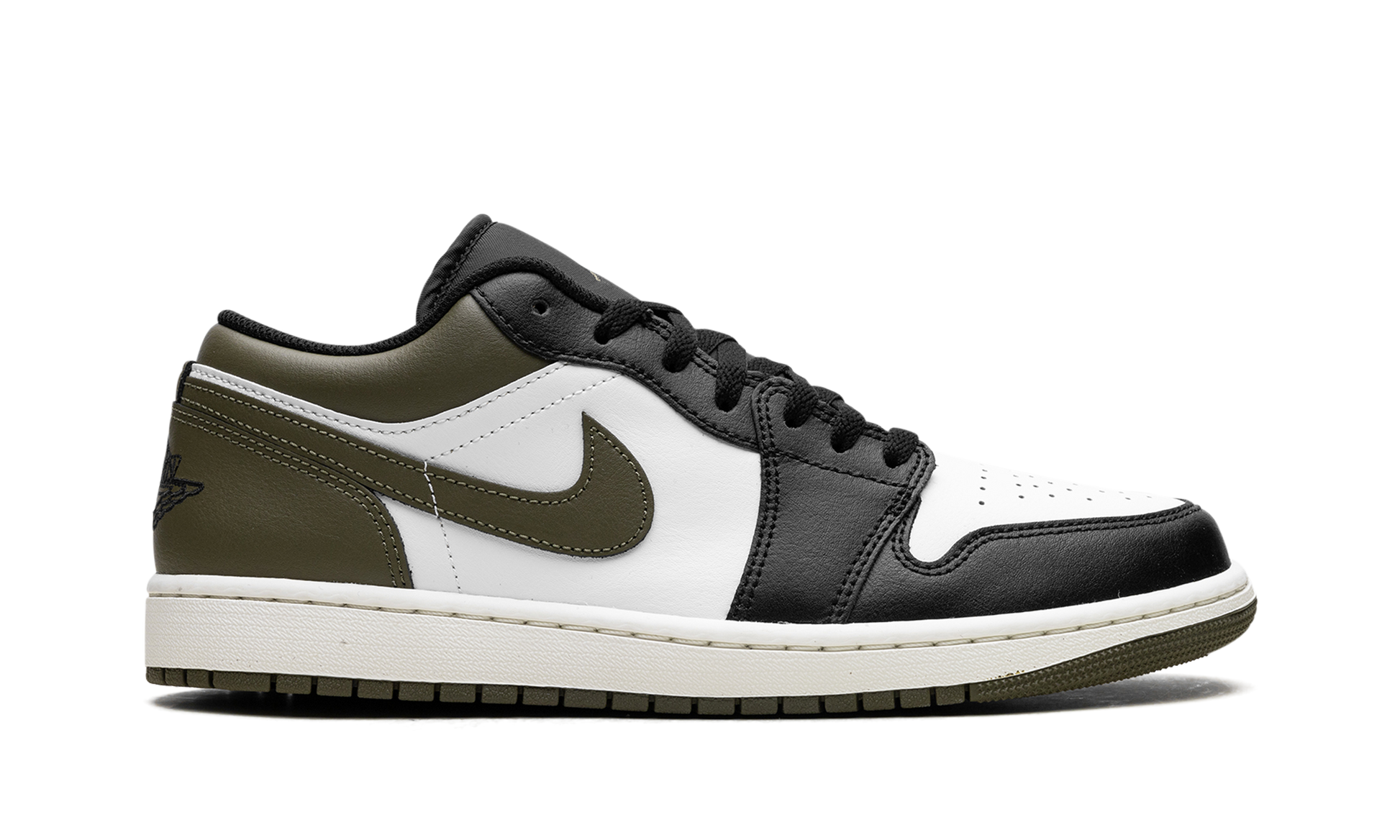 Air Jordan 1 Low "Black Toe Medium Olive" 553558 092