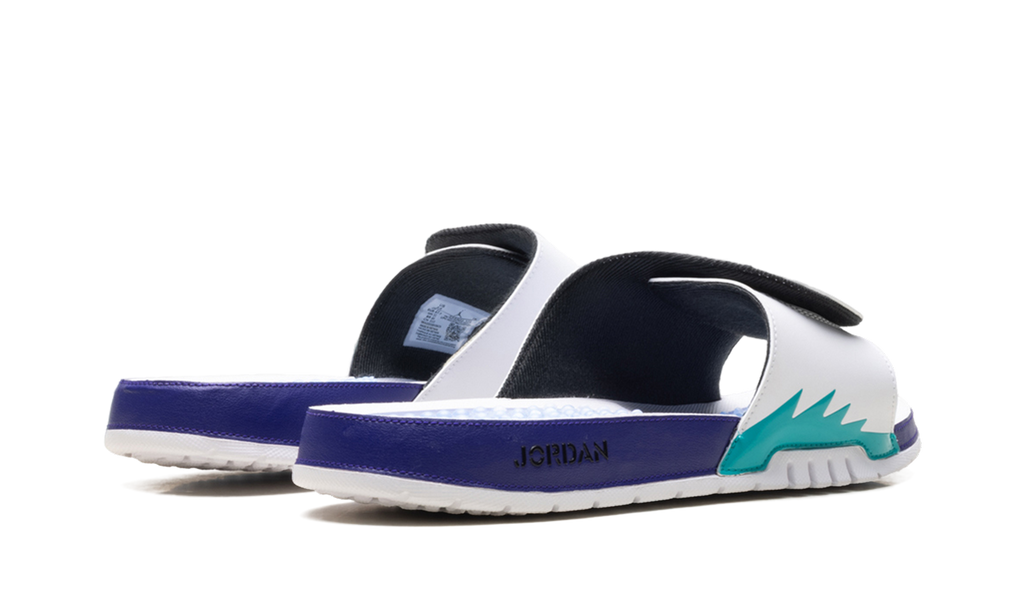 Jordan Hydro 5 Retro Slide "White New Emerald Grape Ice Black" 555501 103